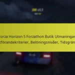 Forza Horizon 5 Forzathon Butik Utmaningar: Slutförandekriterier, Belöningsnivåer, Tidsgränser