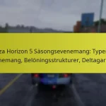 Forza Horizon 5 Säsongsevenemang: Typer av evenemang, Belöningsstrukturer, Deltagarkrav