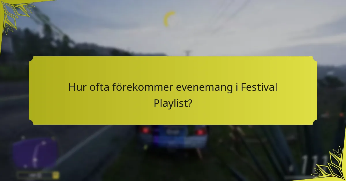 Hur ofta förekommer evenemang i Festival Playlist?